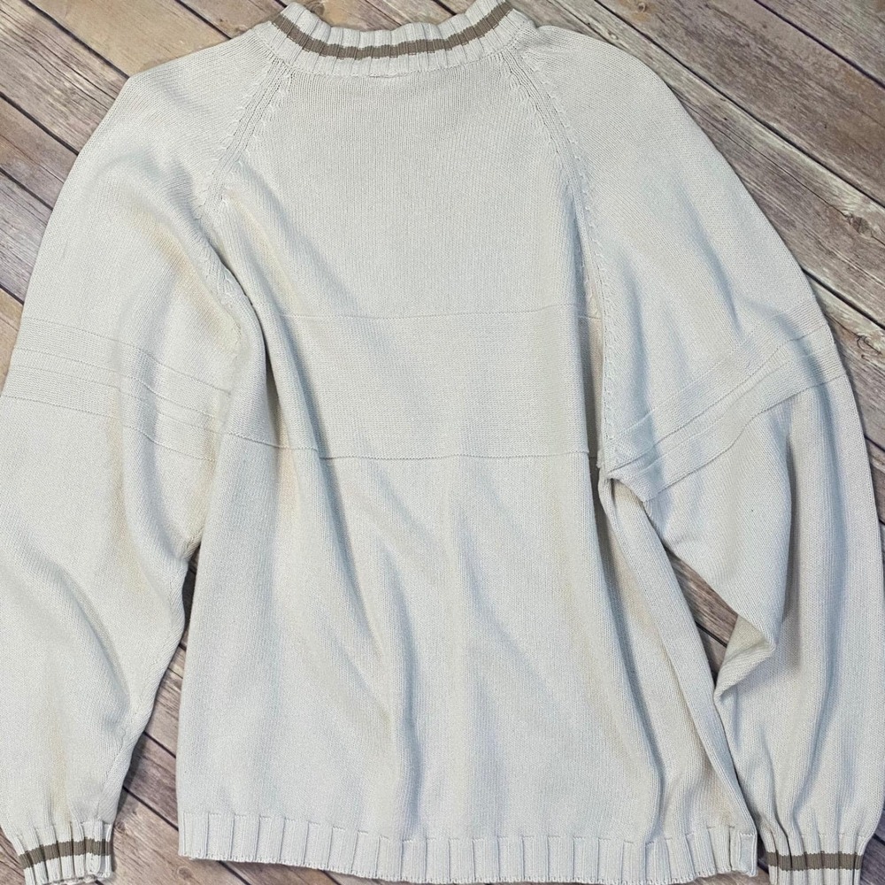 Vintage Columbia Sportswear Company Mens XL Cream Knit Raglan Crewneck Sweater